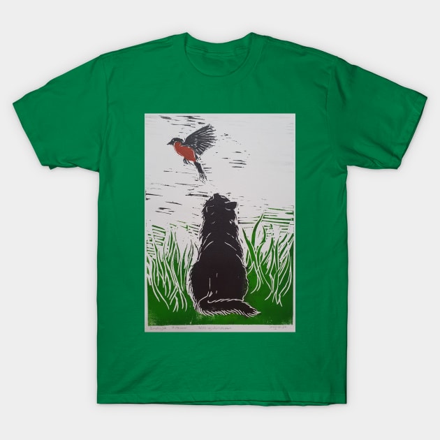 Nils and the bullfinch T-Shirt by Kunstner74